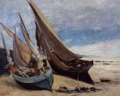 Fishing Boats on the Deauville Beach - 古斯塔夫·库尔贝